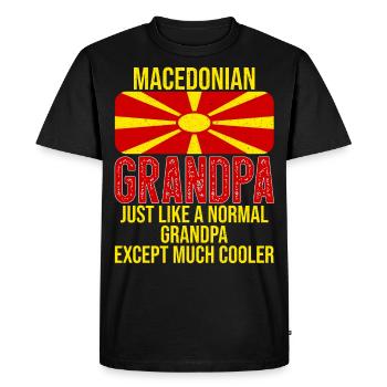 Macedonian Grandpa Flag of North Macedonia - Men's Premium Organic T-Shirt - black - Front - Nico (187cm)