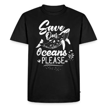 Sauvez Nos océans S’il vous plaît sauver les animaux - T-shirt Premium bio Homme - noir - Devant - Nico (187cm)