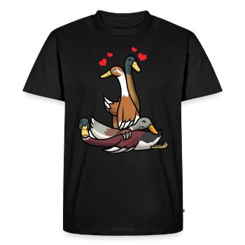 Laufente lustig Laufenten - Männer Premium Bio T-Shirt - Schwarz - Vorne - Nico (187cm)