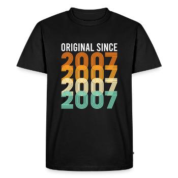 Vintage Original Since 2007 Birthday Year of Birth - Men's Premium Organic T-Shirt - black - Front - Nico (187cm)