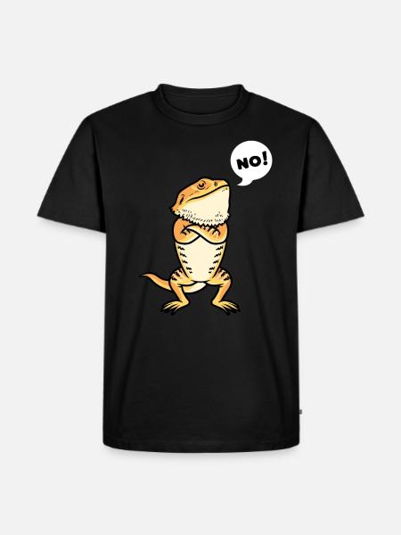 Sturer Bartagame Pogona Reptilien Echse - Herre Premium økologisk T-shirt - sort