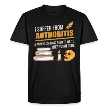 Writing Writer Authoritis - Men's Premium Organic T-Shirt - black - Front - Nico (187cm)