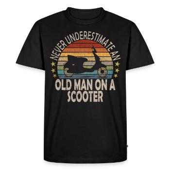 Scooter Mobylette Moto roller moto moto - T-shirt Premium bio Homme - noir - Devant - Nico (187cm)