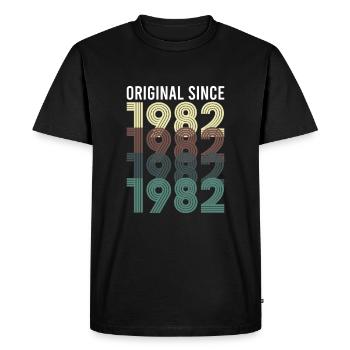 Vintage Original Since 1982 Birthday Year of Birth - Men's Premium Organic T-Shirt - black - Front - Nico (187cm)