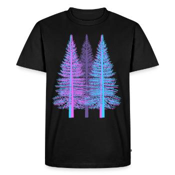 Trees Tree Fantasy Spruce Conifer Forest Fir - Men's Premium Organic T-Shirt - black - Front - Nico (187cm)