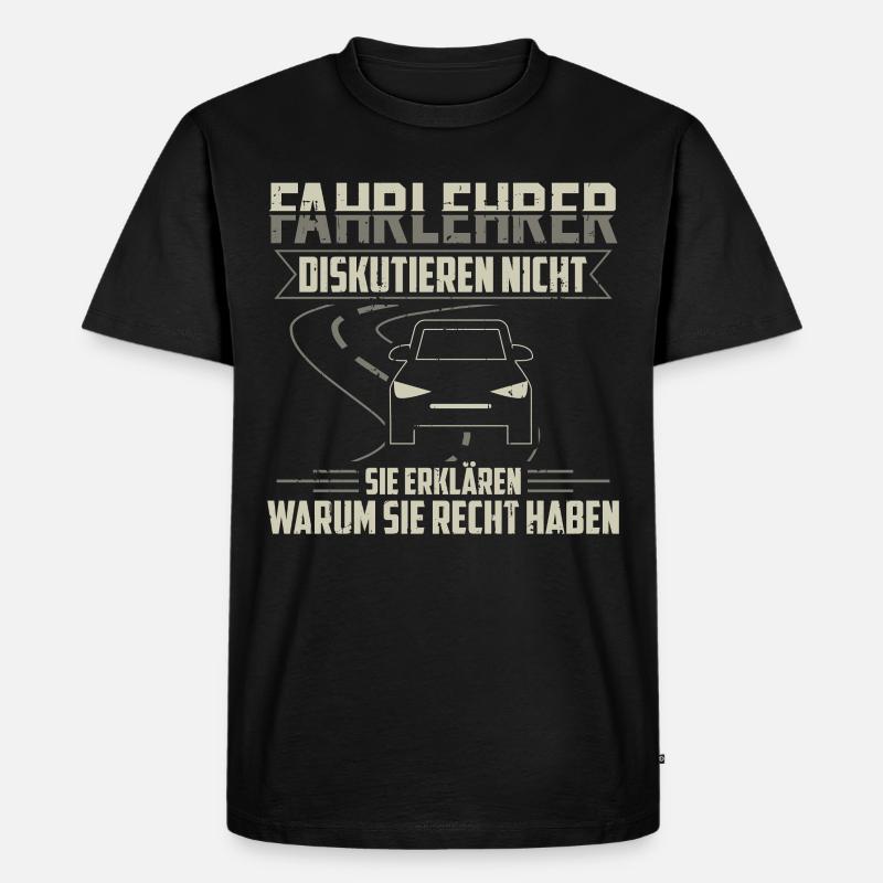 Fahrlehrer Fahrschule Fahrschullehrer Geschenk - Männer Premium Bio T-Shirt - Schwarz