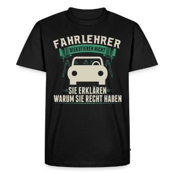 Moniteur de conduite | Auto-école d’auto-école cadeau - T-shirt Premium bio Homme - noir - Devant - Nico (187cm)