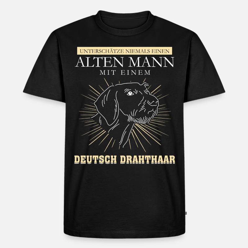 Deutsch Drahthaar - Männer Premium Bio T-Shirt - Schwarz