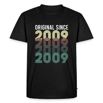 Vintage Original Since 2009 Anniversaire Année de naissance - T-shirt Premium bio Homme - noir - Devant - Nico (187cm)