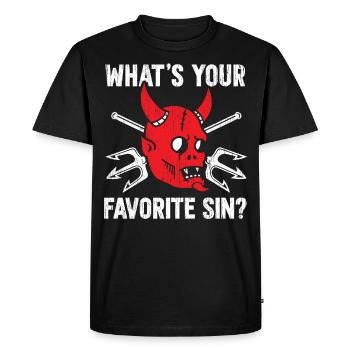 Favorite Sin - Men's Premium Organic T-Shirt - black - Front - Nico (187cm)