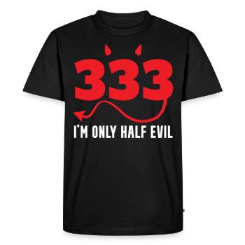 333 Half way to evil - Men's Premium Organic T-Shirt - black - Front - Nico (187cm)
