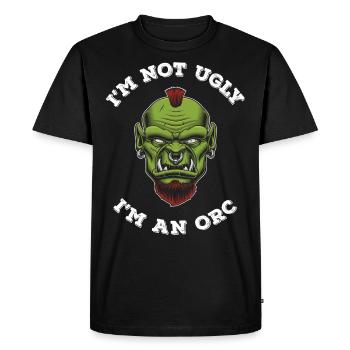 Pas laid Je suis Orc - T-shirt Premium bio Homme - noir - Devant - Nico (187cm)