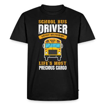 autobus scolaire - T-shirt Premium bio Homme - noir - Devant - Nico (187cm)