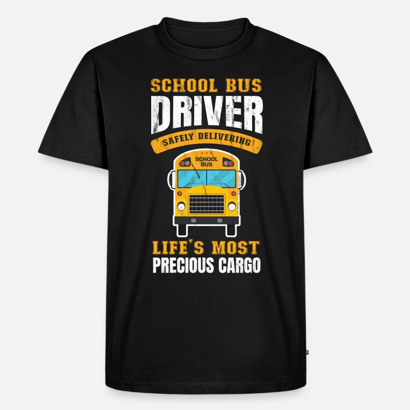 Schulbus - Männer Premium Bio T-Shirt - Schwarz