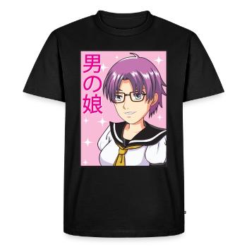 Trangender Anime Boy Femboy Aesthetic LGBTQ Gay - Men's Premium Organic T-Shirt - black - Front - Nico (187cm)