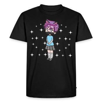 Kawaii Chibi Anime Boy Femboy LGBT Aesthetic - T-shirt Premium bio Homme - noir - Devant - Nico (187cm)