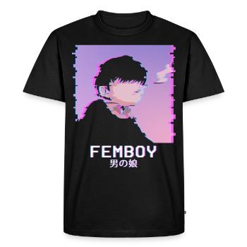 Japanese Emo Femboy Vaporwave LGBTQ Gay Queer - Men's Premium Organic T-Shirt - black - Front - Nico (187cm)