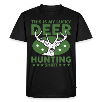Chasseur Chasse Chasse de cerf cadeau - T-shirt Premium bio Homme - noir - Devant - Nico (187cm)