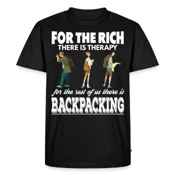 Les riches ont la thérapie Nous sommes routards - T-shirt Premium bio Homme - noir - Devant - Nico (187cm)