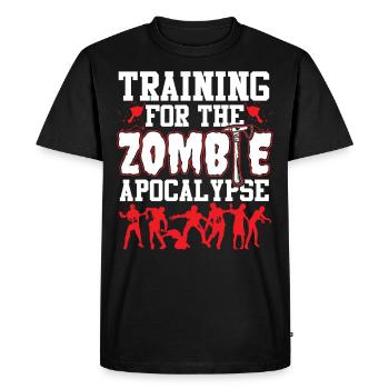 Training for Zombie Apocalypse - Men's Premium Organic T-Shirt - black - Front - Nico (187cm)