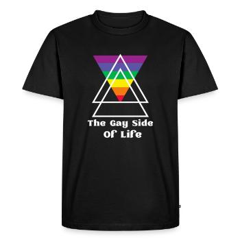 The Gay Side Of Life Lustiger LGBTQ Regenbogen - Männer Premium Bio T-Shirt - Schwarz - Vorne - Nico (187cm)