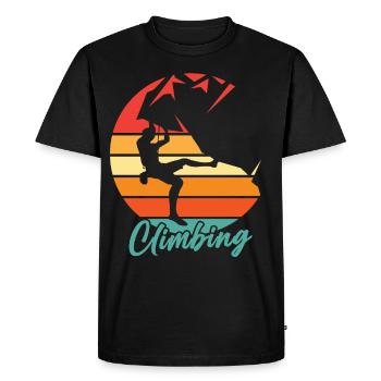 Climbing Retro Mountain Climbing - Men's Premium Organic T-Shirt - black - Front - Nico (187cm)