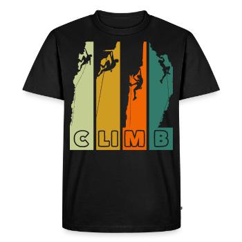 Climb Mountaineering Climbing Retro - Men's Premium Organic T-Shirt - black - Front - Nico (187cm)