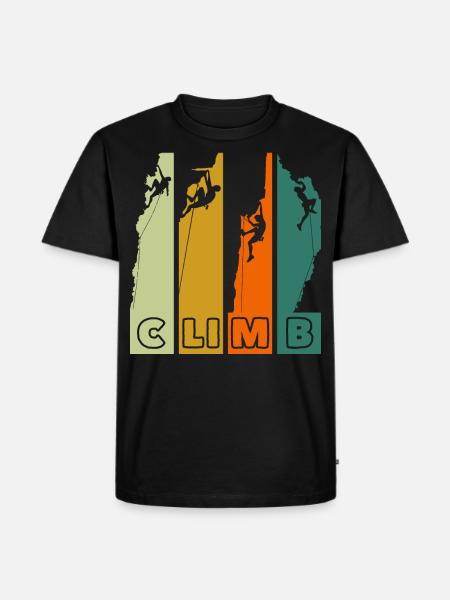 Climb Mountaineering Climbing Retro - Men's Premium Organic T-Shirt - black