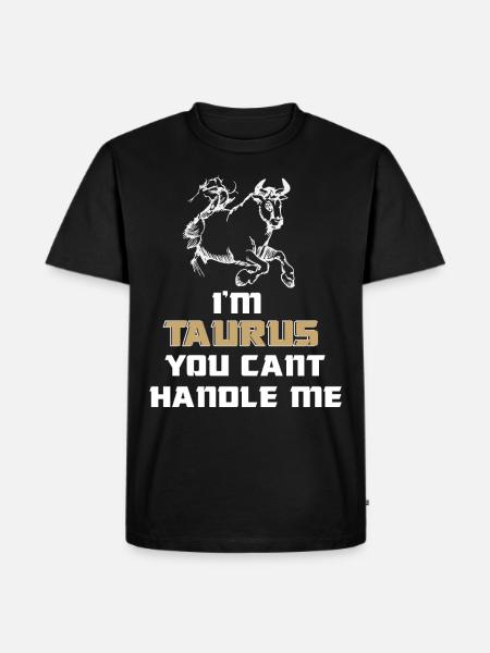 Taurus Untamable Bull Horoscope Zodiac Sign - Men's Premium Organic T-Shirt - black