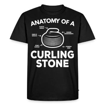 Curling Stone - Men's Premium Organic T-Shirt - black - Front - Nico (187cm)