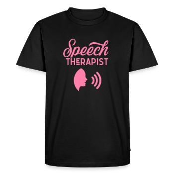 Speech Therapist Speech Therapist Speech Therapist Speech Therapy - Men's Premium Organic T-Shirt - black - Front - Nico (187cm)