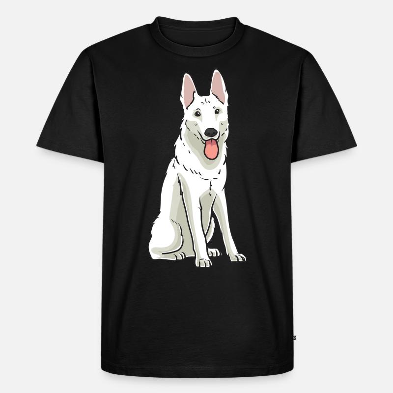 Weißer Schweizer Schäferhund - Männer Premium Bio T-Shirt - Schwarz