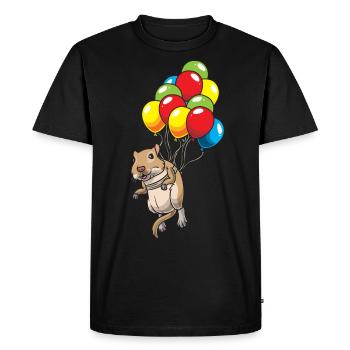 Rat de course mongole Rennmaus Gerbil - T-shirt Premium bio Homme - noir - Devant - Nico (187cm)