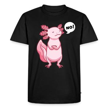 Axolotl muet - T-shirt Premium bio Homme - noir - Devant - Nico (187cm)