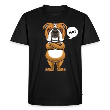 Sture Englische Bulldogge Hund - Männer Premium Bio T-Shirt - Schwarz - Vorne - Nico (187cm)