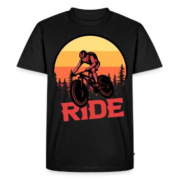 Ride Bike Retro - Men's Premium Organic T-Shirt - black - Front - Nico (187cm)