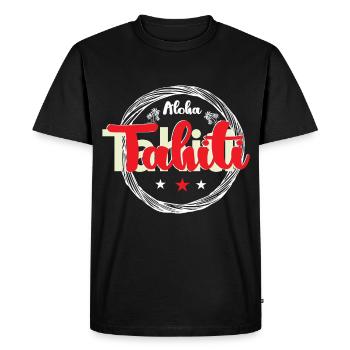 Aloha Tahiti Vacances d’été Plage ensoleillée - T-shirt Premium bio Homme - noir - Devant - Nico (187cm)