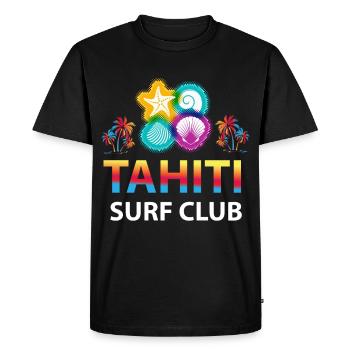 Tahiti Surf Club Aloha Palm surf surf - T-shirt Premium bio Homme - noir - Devant - Nico (187cm)