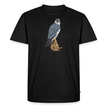 Faucon pèlerin I faucon faucon chasse au croquant motif pour - T-shirt Premium bio Homme - noir - Devant - Nico (187cm)