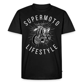 Supermoto Lifestyle / Motorcycle / Motorcycles biker - Men's Premium Organic T-Shirt - black - Front - Nico (187cm)