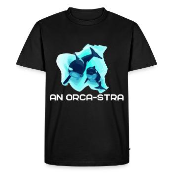 Orque bébé et mère animaux marins baleines - T-shirt Premium bio Homme - noir - Devant - Nico (187cm)