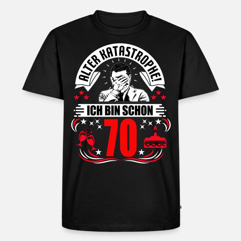 70. Geburtstag Mann Geschenk lustig Geburtstag 70 - Männer Premium Bio T-Shirt - Schwarz