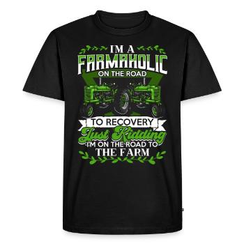 Farmer Farmer Gift Saying Tractor Fan - Men's Premium Organic T-Shirt - black - Front - Nico (187cm)