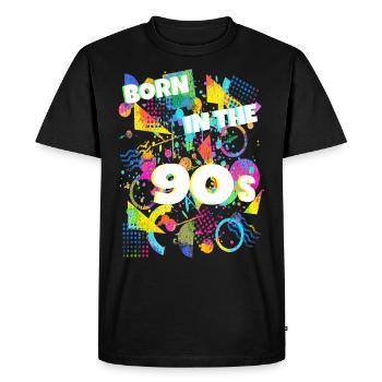 Vintage Retro Born in the 90s - T-shirt Premium bio Homme - noir - Devant - Nico (187cm)