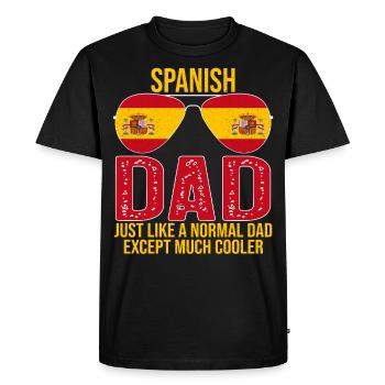 Spanish Dad Espagne drapeau lunettes de soleil Fête des Pères - T-shirt Premium bio Homme - noir - Devant - Nico (187cm)