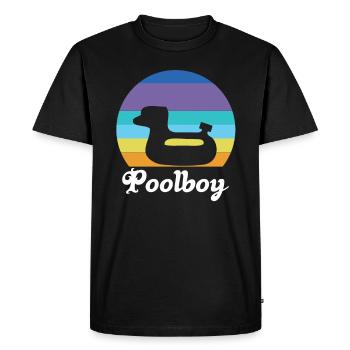 Poolboy piscine maître nageur natation - T-shirt Premium bio Homme - noir - Devant - Nico (187cm)