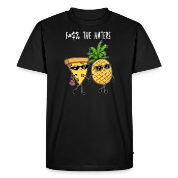 Pizza Hawaï I Ananas Pizzeria motif pour - T-shirt Premium bio Homme - noir - Devant - Nico (187cm)
