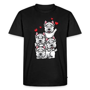 White West Highland Terrier Chien - T-shirt Premium bio Homme - noir - Devant - Nico (187cm)