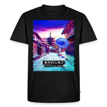 Vaporwave Japanese Streetwear Tokyo Temple Lofi - T-shirt Premium bio Homme - noir - Devant - Nico (187cm)