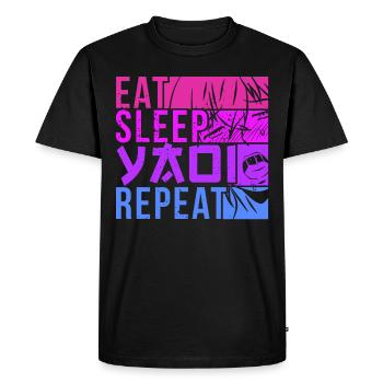 Eat Sleep Yaoi Repeat Fujoshi Anime Boy Gay Manga - Men's Premium Organic T-Shirt - black - Front - Nico (187cm)